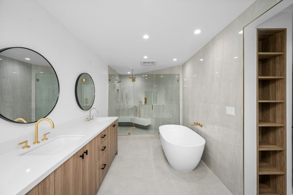 Contemporary bathroom in a remodeled Los Angeles residence