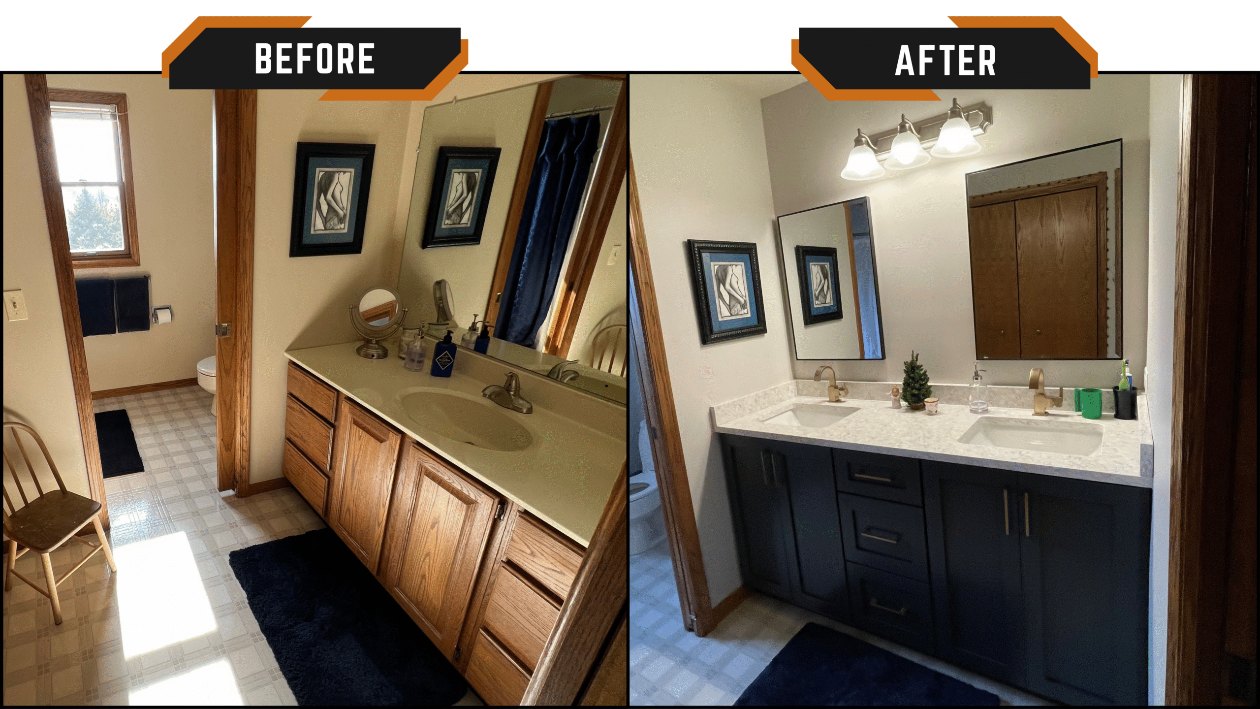 Before and After 2nd bathroom(Oswego Bathroom)