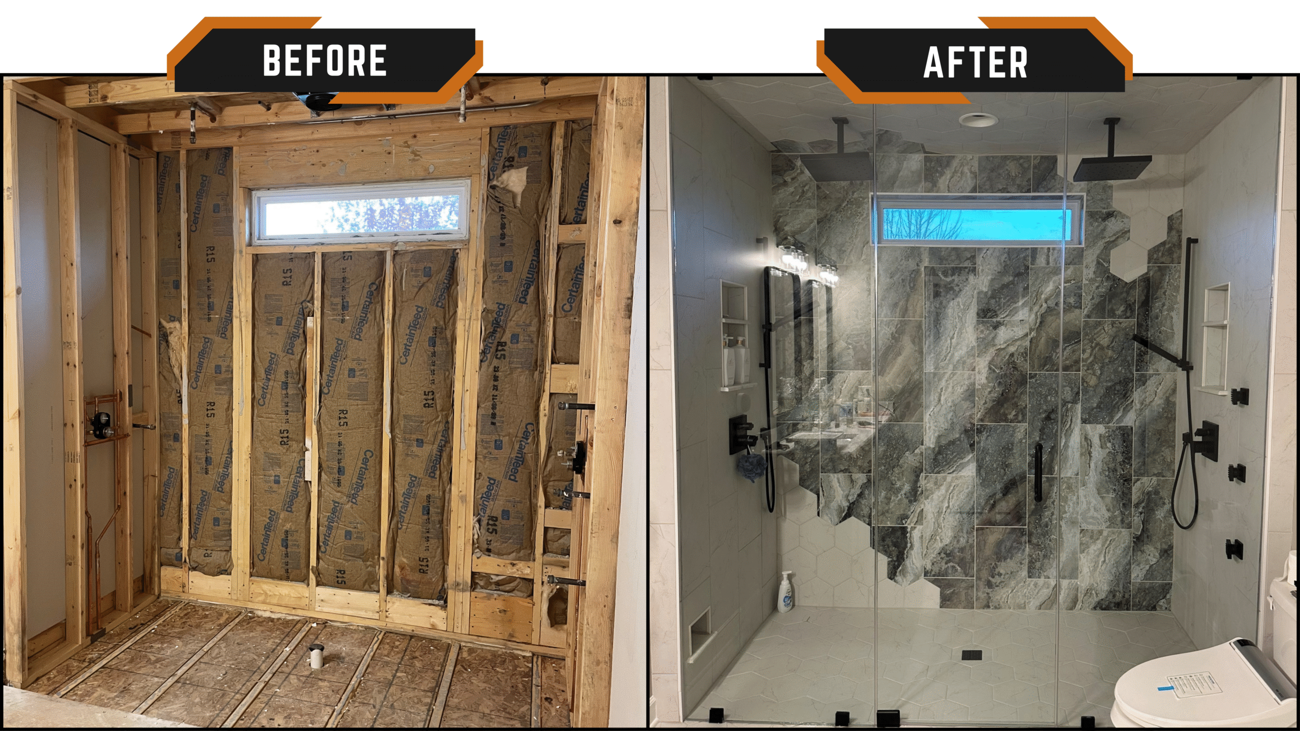 Before and After (Plano Bathroom)