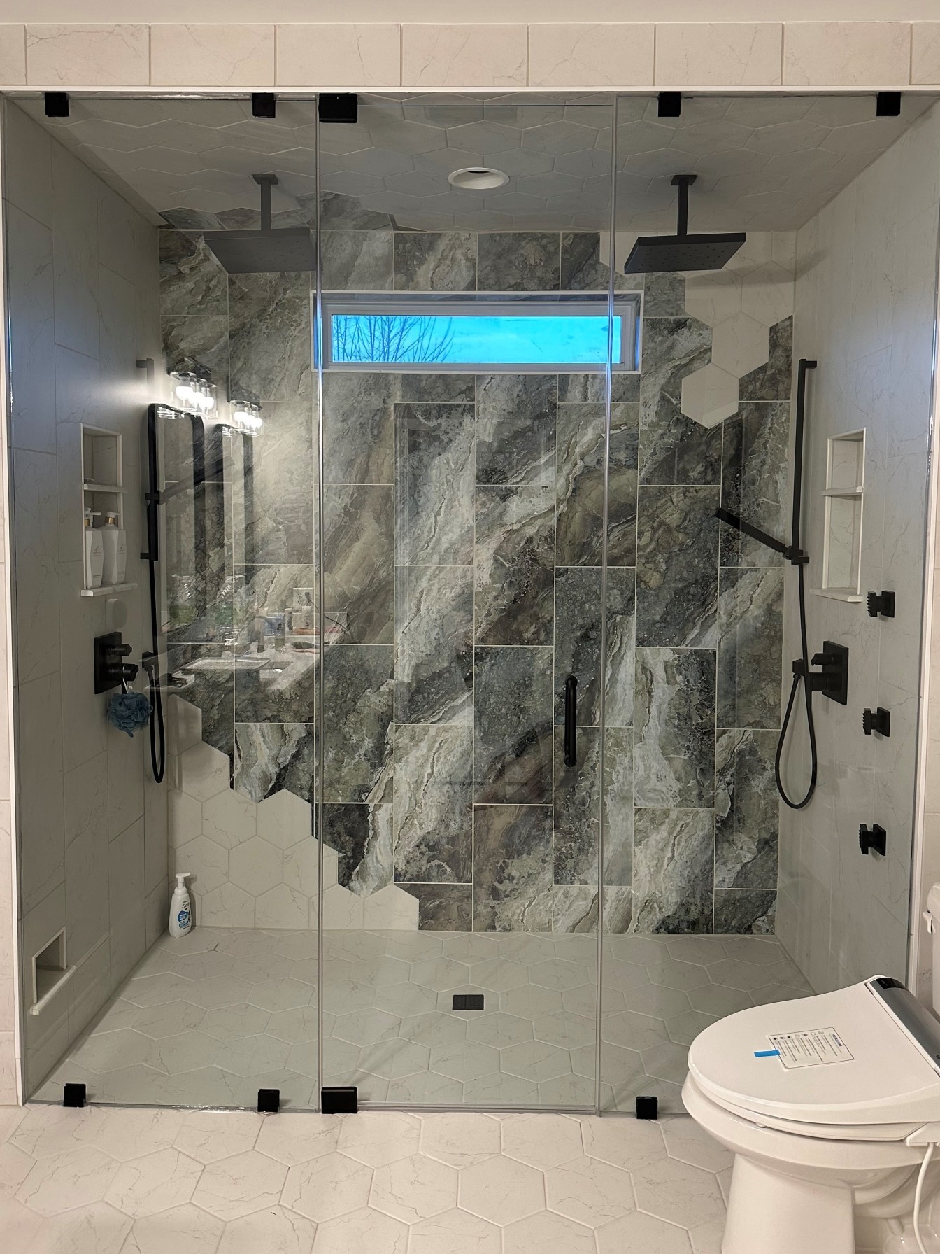 Bluegrass Lane Modern bathroom renovation. Bathroom remodeling Oswego, Illinois.