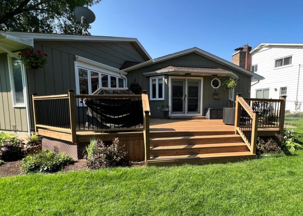 Custom-built wooden deck in Lombard, IL by local remodeling and construction company
