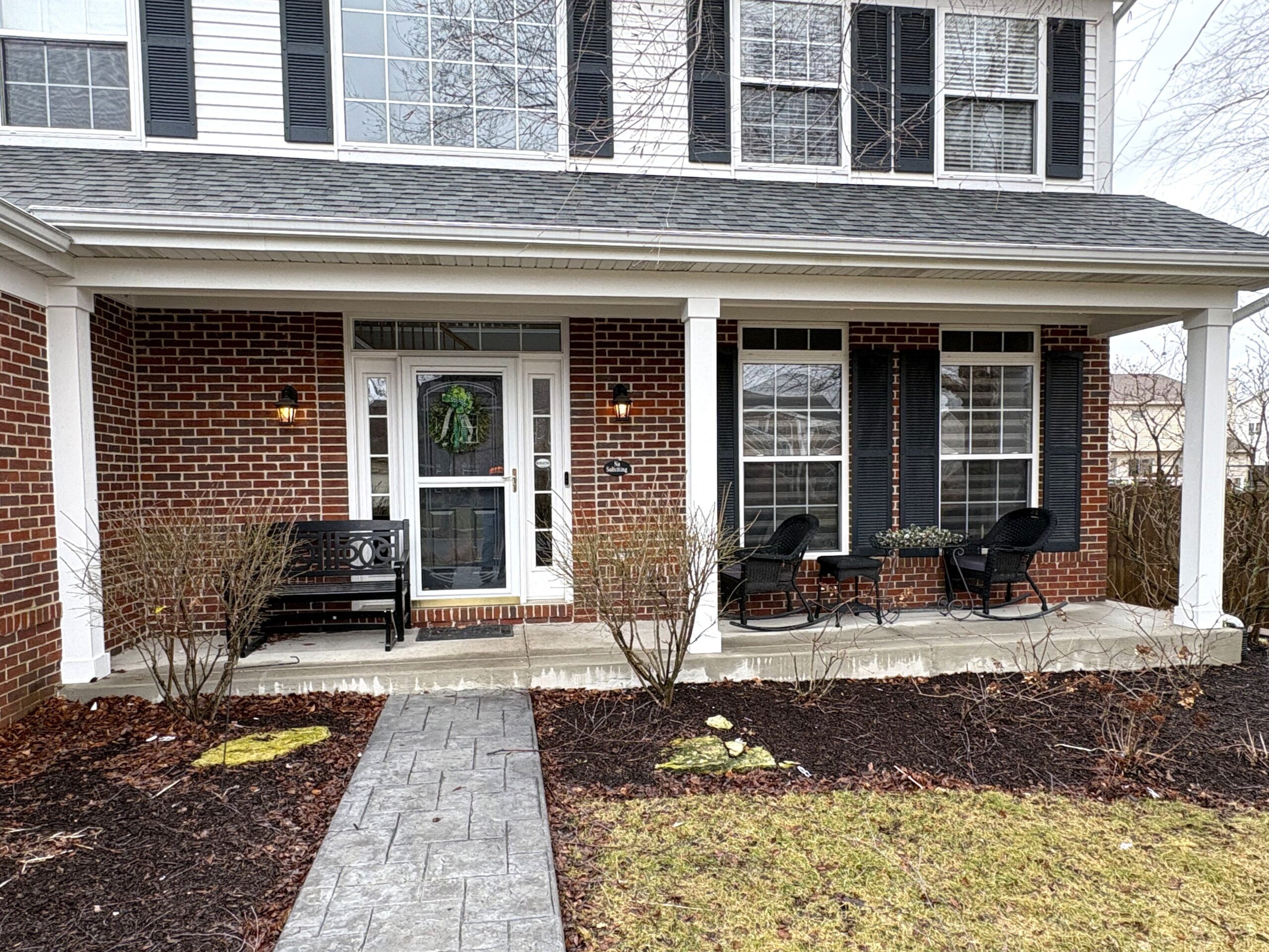 Porch post installation by NSG Construction for a residential remodeling project in Oswego, Illinois